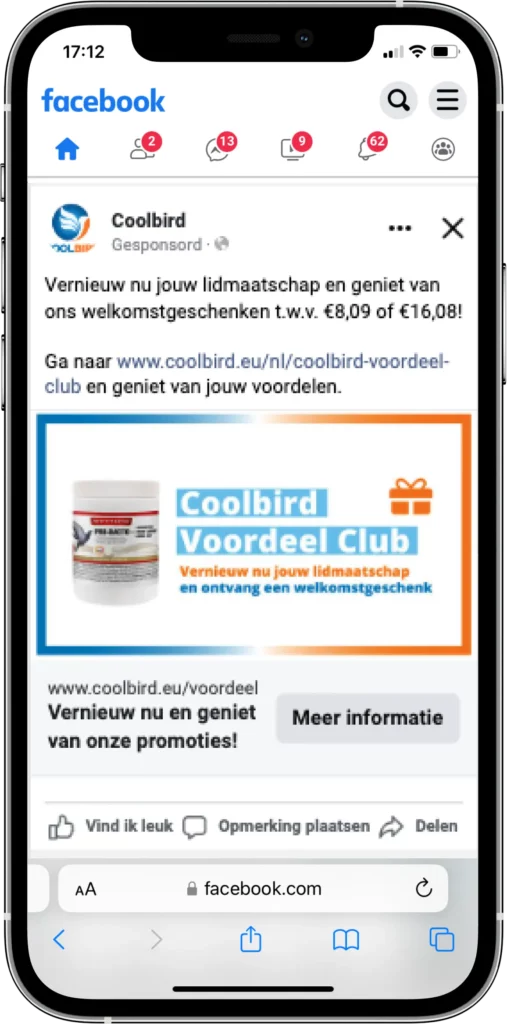 Coolbird Facebook advertenties